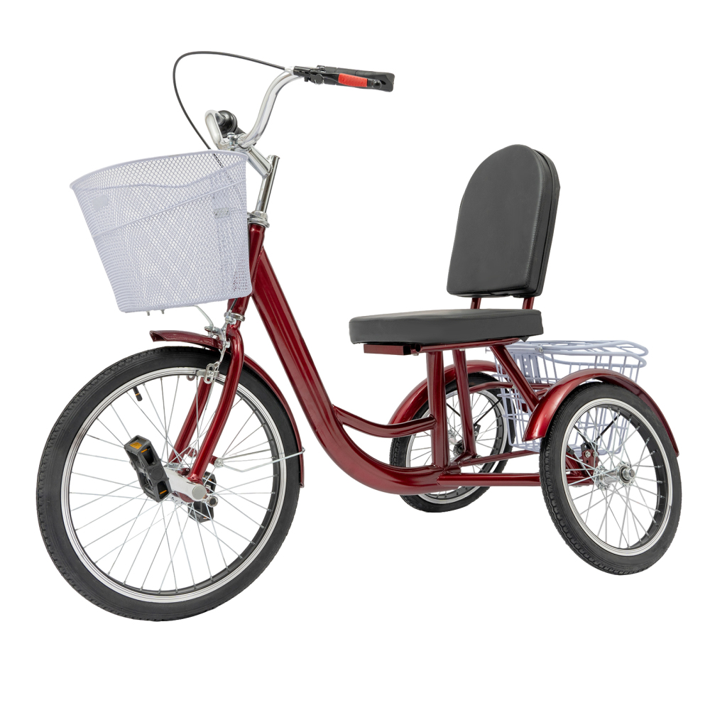 Tricycles for adults, 3-wheel bicycles with baskets for the elderly,  135x66CM, Max total load capacity:
