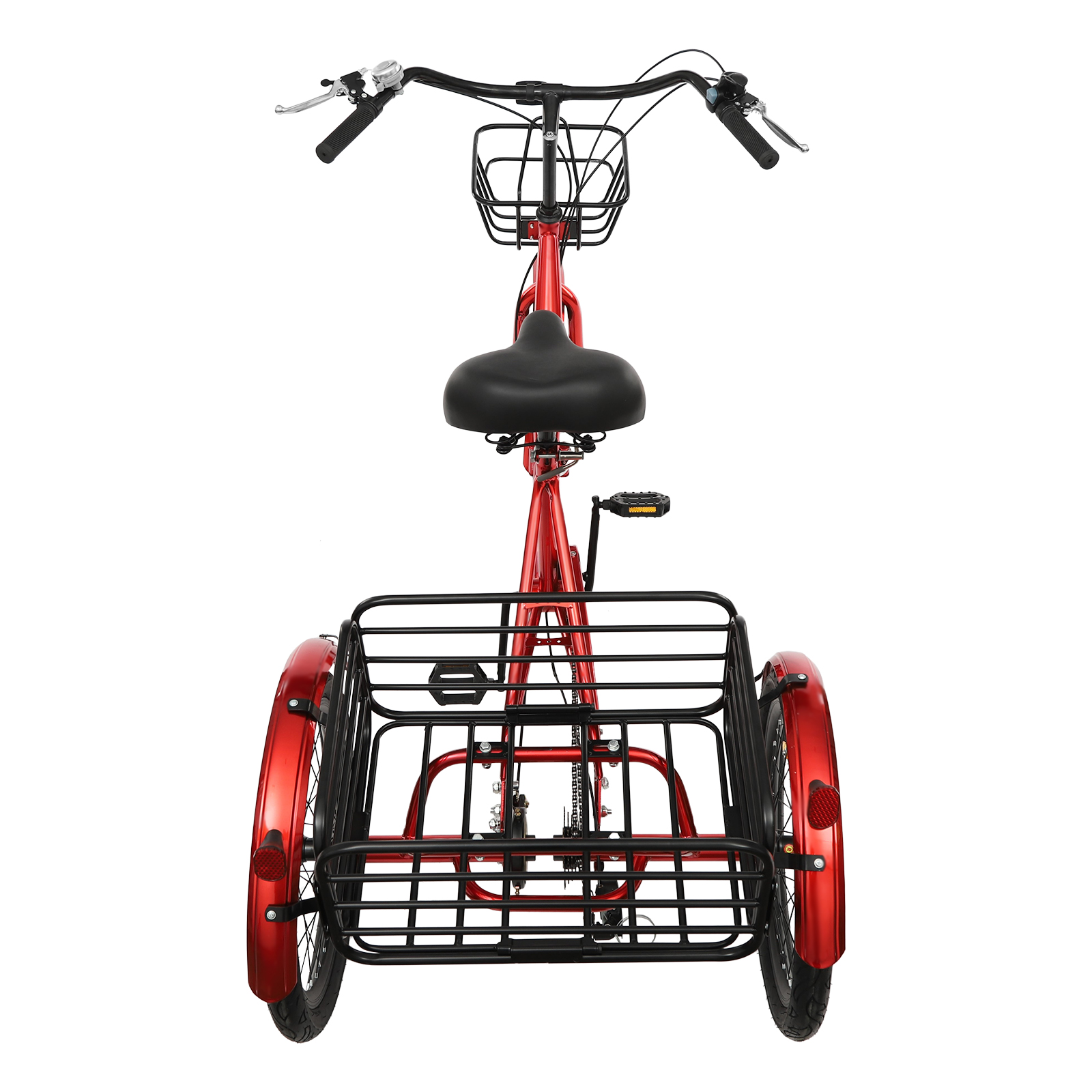 Foldable Tricycle for Adults, 20 Inch Foldable Tricycle, 7 Speed 3 Wheel Bicycle with Lock - Red Foldable Tricycle for Adults, 20 Inch Foldable Tricycle, 7 Speed 3 Wheel Bicycle with Lock - Red