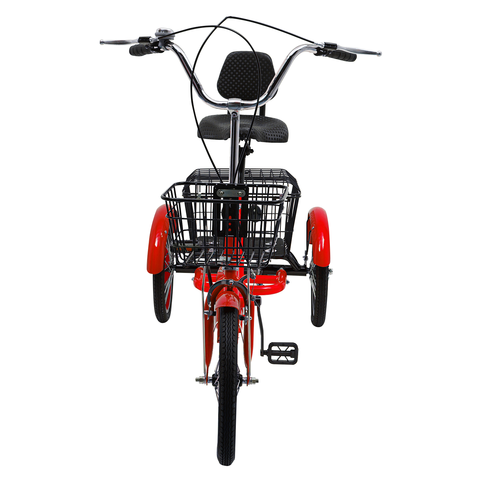 Tricycles for adults, 3-wheel bicycles with baskets, Adjustable height, Max total load capacity: 150kg, Red Tricycles for adults, 3-wheel bicycles with baskets, Adjustable height, Max total load capacity: 150kg, Red