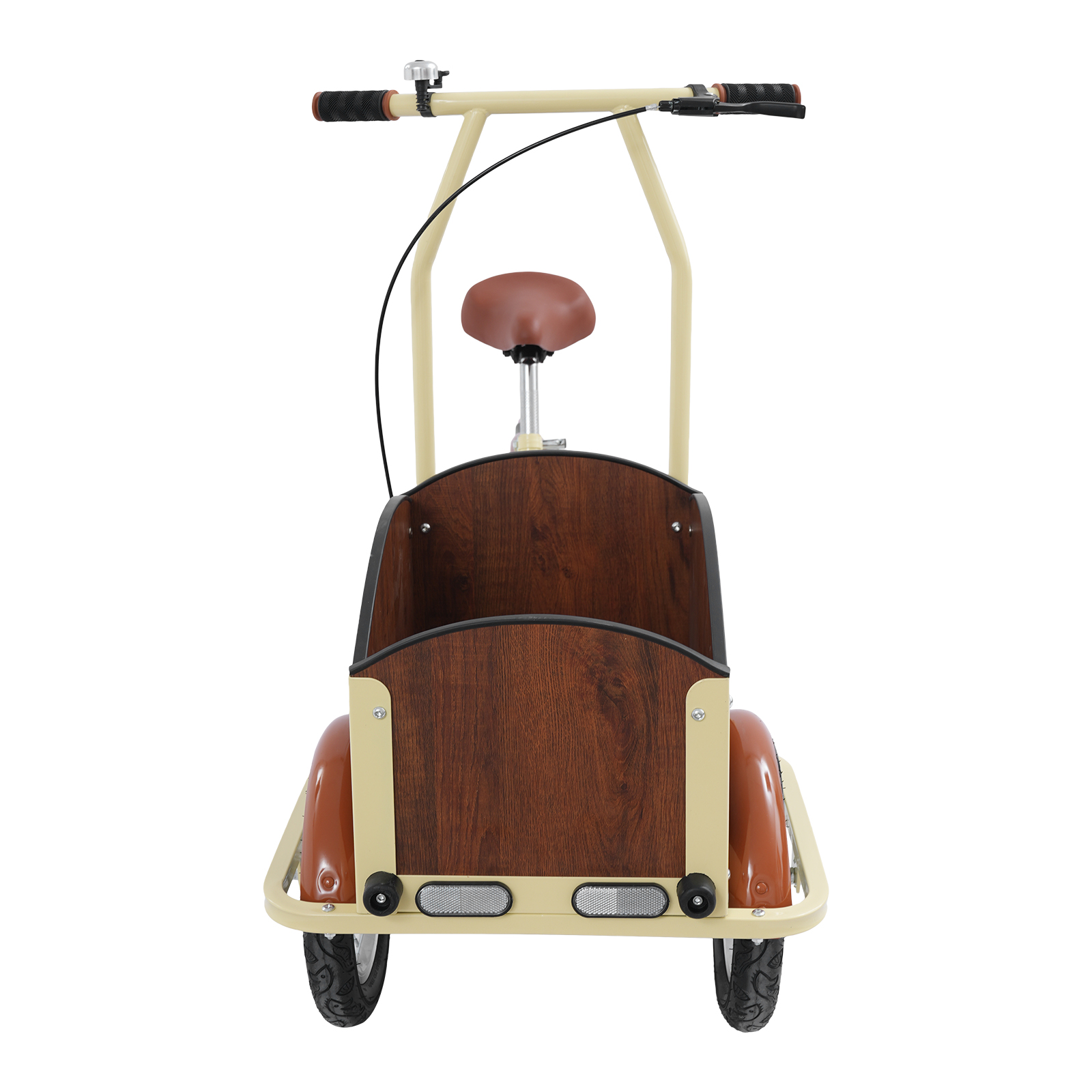 120x52cm Tricycle with Training Wheels, Children's Tricycle, Foldable Tricycle With Basket - Beige+Brown 120x52cm Tricycle with Training Wheels, Children's Tricycle, Foldable Tricycle With Basket - Beige+Brown