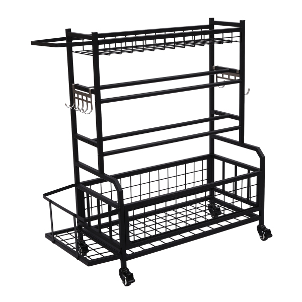 Dumbbell Rack, Home Gym Dumbbell Rack, Dumbbell Rack with Wheels Black