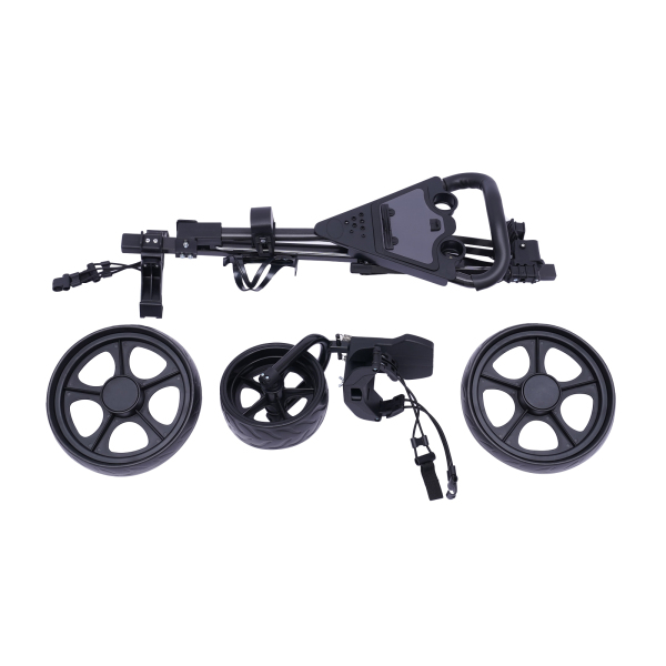 3 Wheels Folding Golf Cart with Foot Brake Open and Close in ONE Second Free Cup Holder Included 64.96*40.15in For Most Teenagers And Adults Black