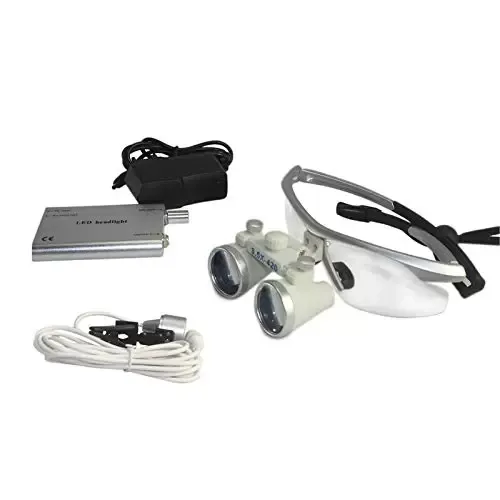 Magnifying Glasses Head Magnifier Glasses Magnifier 3.5X 420mm Surgical Binocular Loupes Glass W/ LED Head light Lamp Head light Lamp