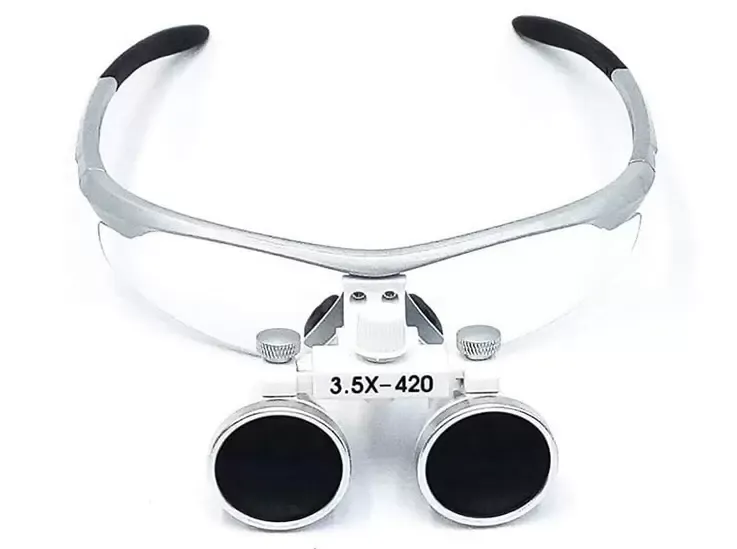 Magnifying Glasses Head Magnifier Glasses Magnifier 3.5X 420mm Surgical Binocular Loupes Glass W/ LED Head light Lamp Head light Lamp