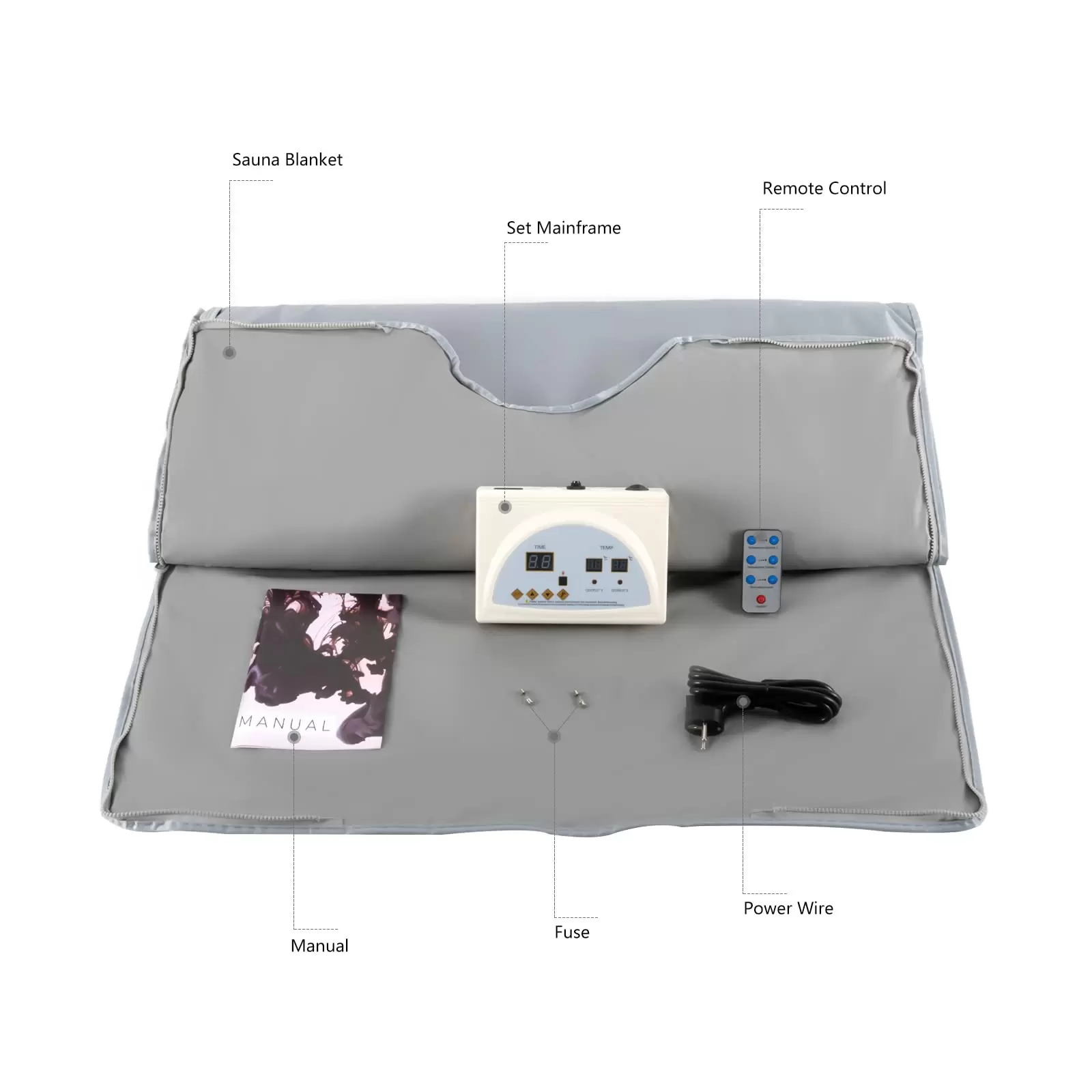650W Sauna Blanket, 2 Zone Digital Far Infrared (FIR) Oxford Sauna Blanket with Zipper for Beauty Salon, Spa and Home (Silver Grey) 650W Sauna Blanket, 2 Zone Digital Far Infrared (FIR) Oxford Sauna Blanket with Zipper for Beauty Salon, Spa and Home (Silver Grey)