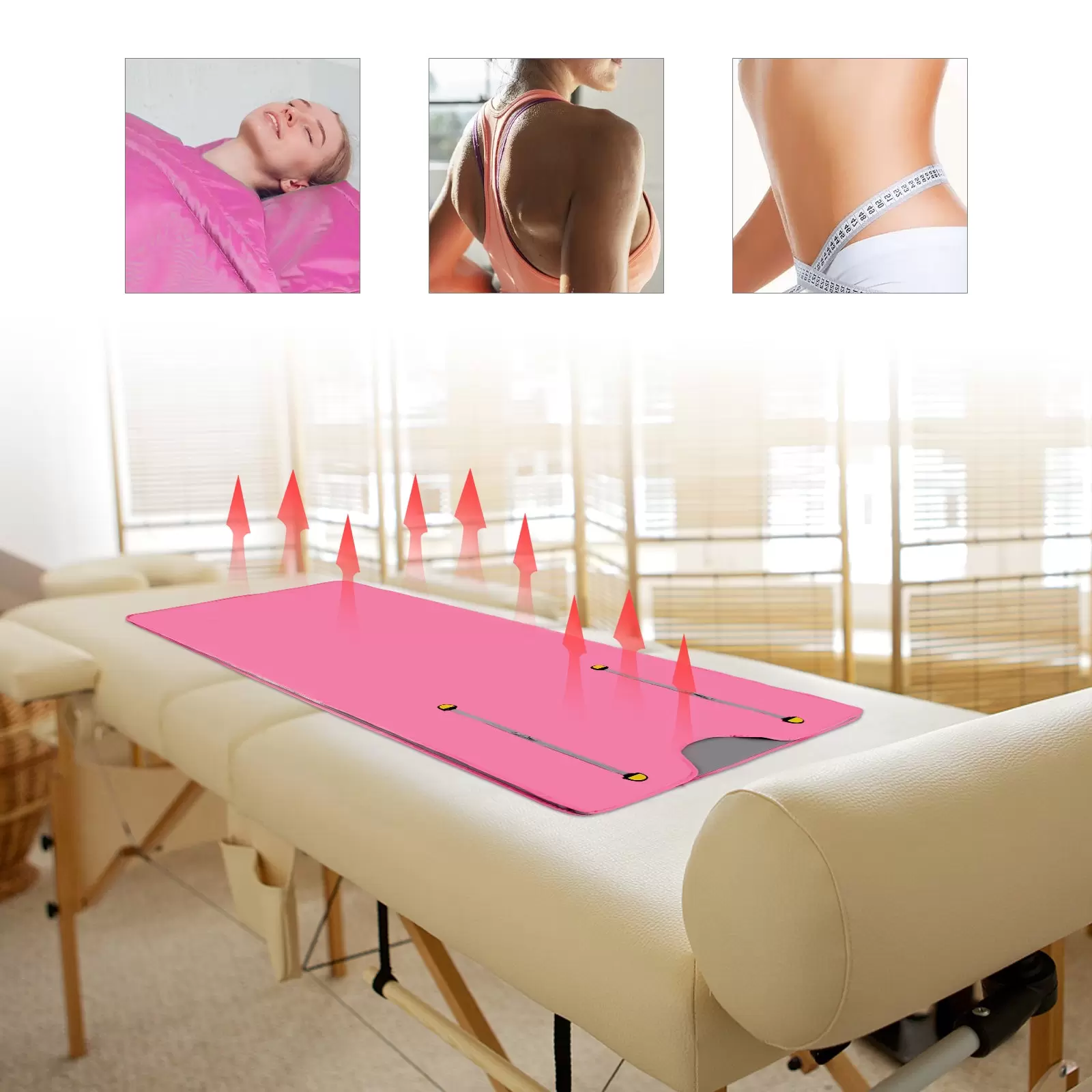 Infrared Remote Sauna Mat Portable SPA Sauna Mat Timer Function 2 Zone Controller 650W 180x80cm Use In Beauty Salons Spas Pink Infrared Remote Sauna Mat Portable SPA Sauna Mat Timer Function 2 Zone Controller 650W 180x80cm Use In Beauty Salons Spas Pink