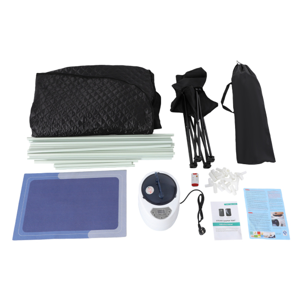 Portable Steam Box, Indoor Personal Home Spa Room, Relaxing Steam Bath - Five-corner Tent + Folding Chair + Steam Cooker