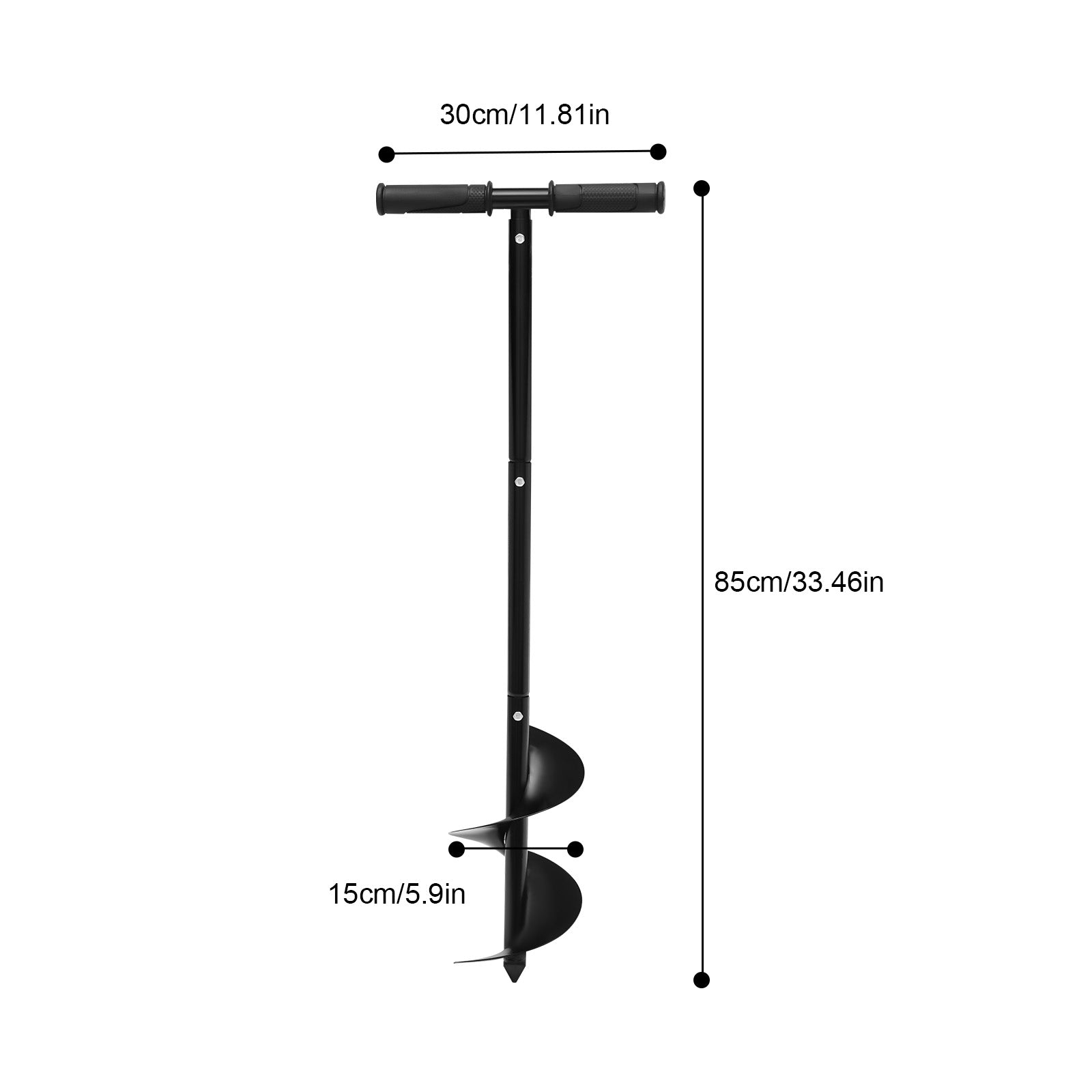 Manual Garden Hole Digging Drill Bit, Hand Drill Auger Post Hole Digger for Planting, Spiral Drill Planter for Bulb, Flower, Tree 