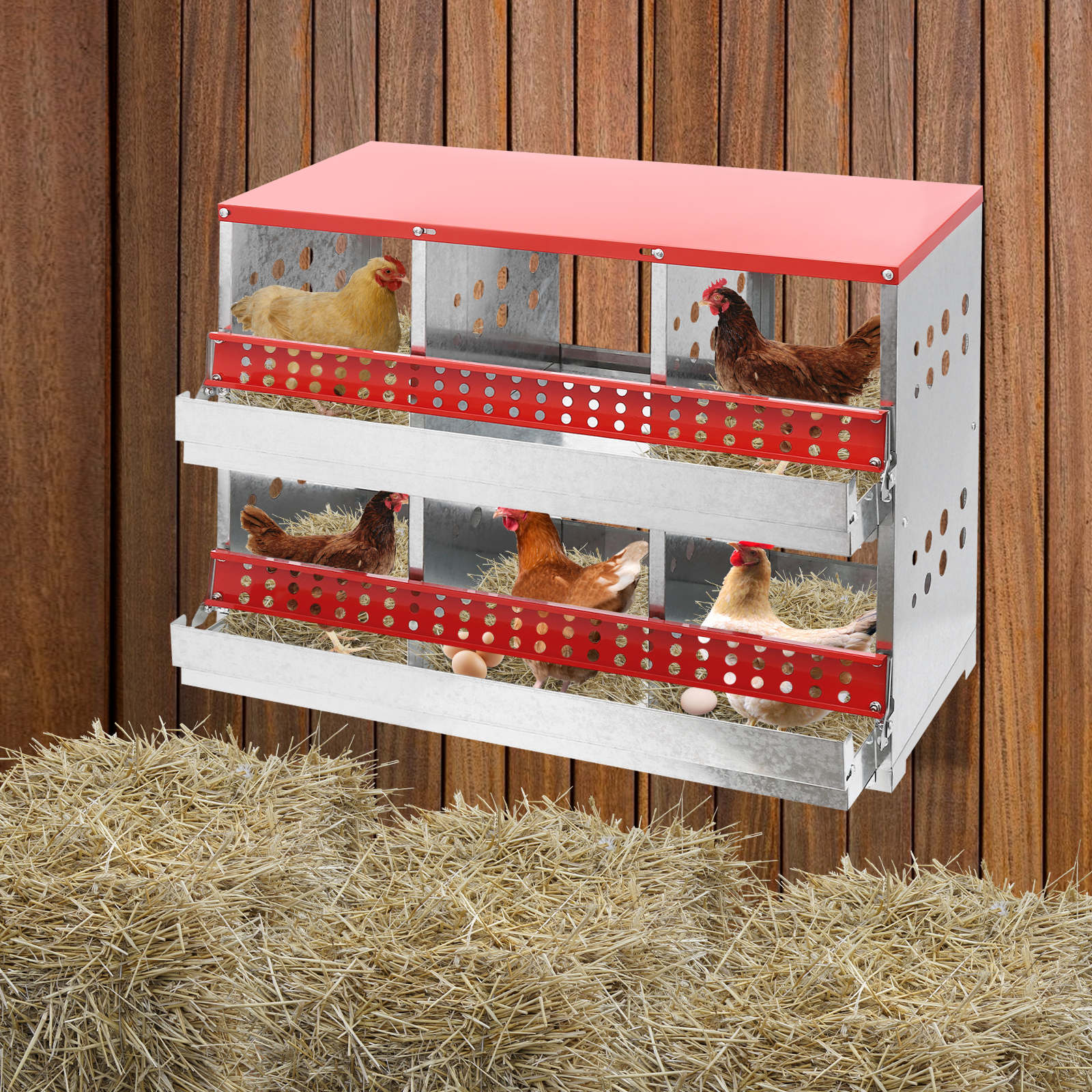 Chicken Nesting Boxes, 6 Hole Nesting Box for Chickens, Chicken Coop Laying Box for Hens Chicken Nesting Boxes, 6 Hole Nesting Box for Chickens, Chicken Coop Laying Box for Hens