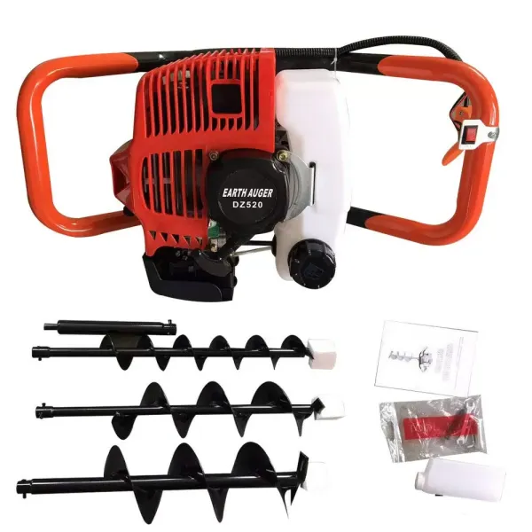 52 cc petrol soil auger with 3 fence drills and extension pole
