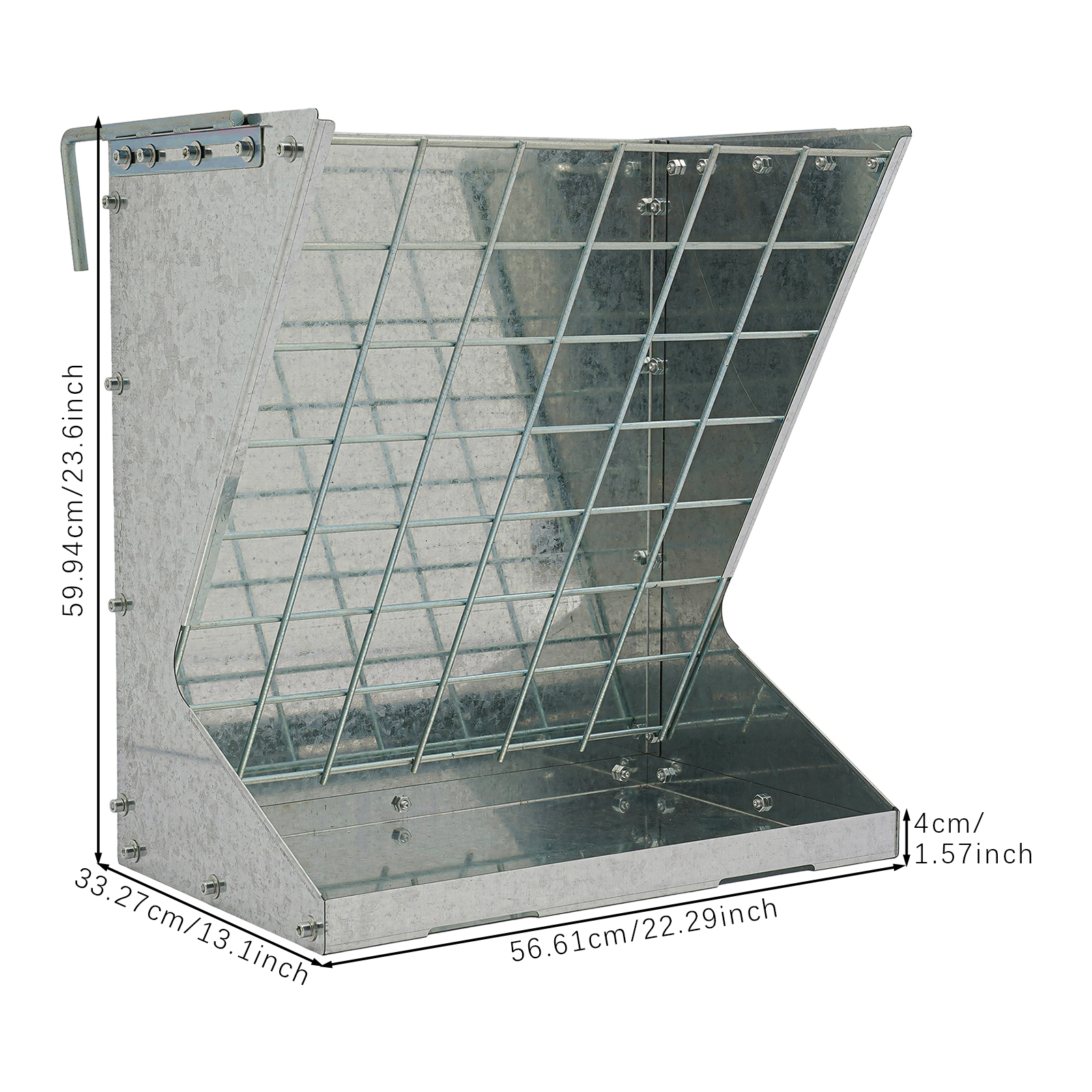 Livestock Feed Trough for Goats, Horses, Sheep, Rabbits, Cows, etc in Farms, Yards, and Other Places - Silver Livestock Feed Trough for Goats, Horses, Sheep, Rabbits, Cows, etc in Farms, Yards, and Other Places - Silver
