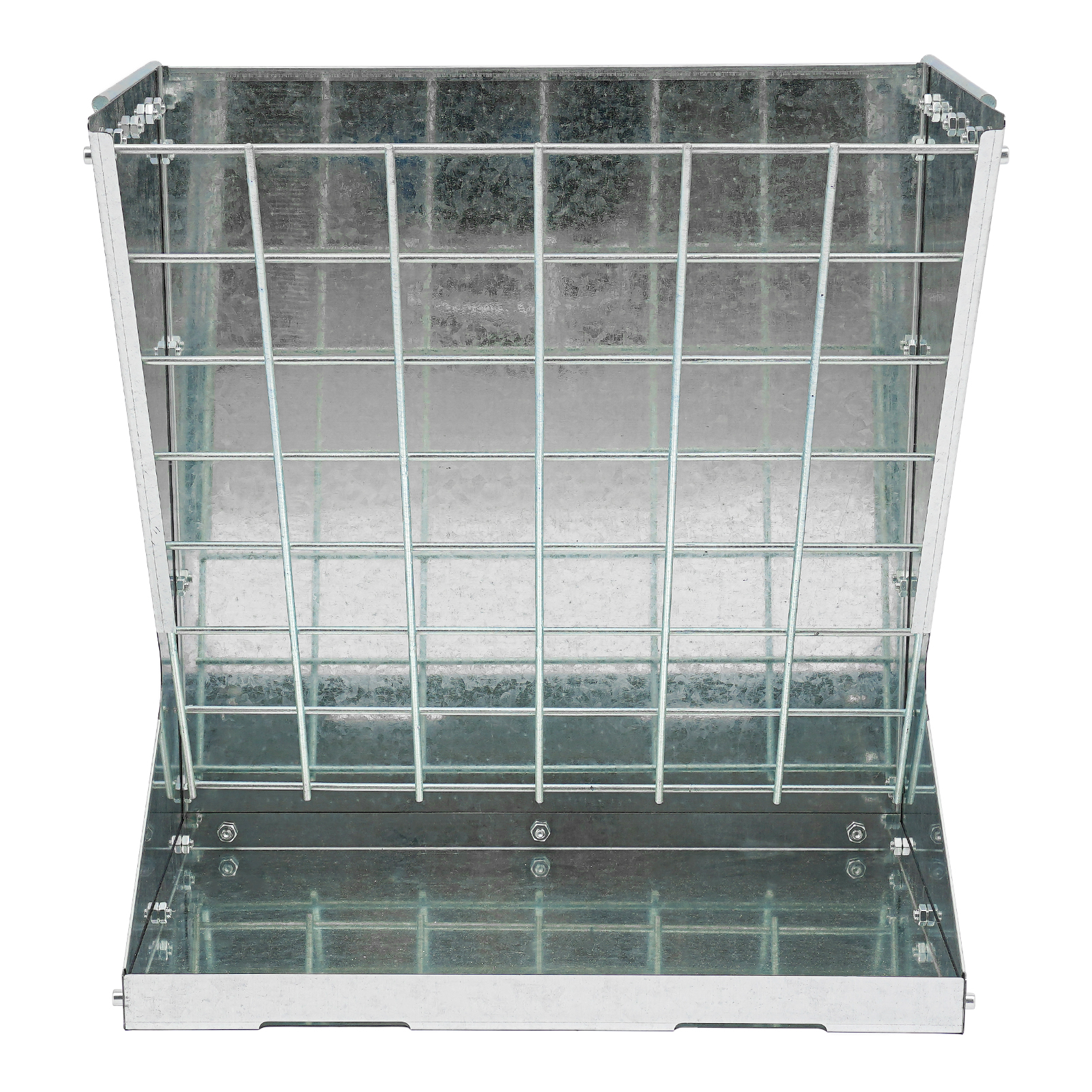 Livestock Feed Trough for Goats, Horses, Sheep, Rabbits, Cows, etc in Farms, Yards, and Other Places - Silver
