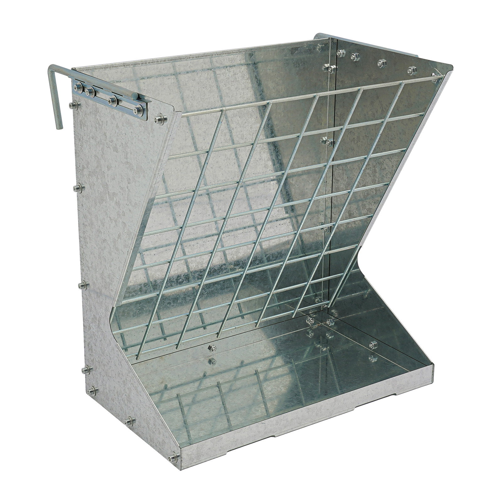 Livestock Feed Trough for Goats, Horses, Sheep, Rabbits, Cows, etc in Farms, Yards, and Other Places - Silver Livestock Feed Trough for Goats, Horses, Sheep, Rabbits, Cows, etc in Farms, Yards, and Other Places - Silver