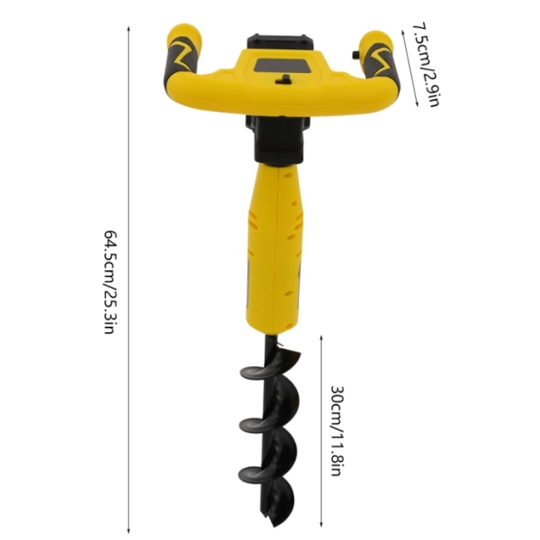 350W Cordless Electric Digger, Manganese Steel Drill Bit, Large Capacity Lithium Battery - Yellow 350W Cordless Electric Digger, Manganese Steel Drill Bit, Large Capacity Lithium Battery - Yellow