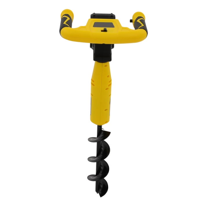 350W Cordless Electric Digger, Manganese Steel Drill Bit, Large Capacity Lithium Battery - Yellow