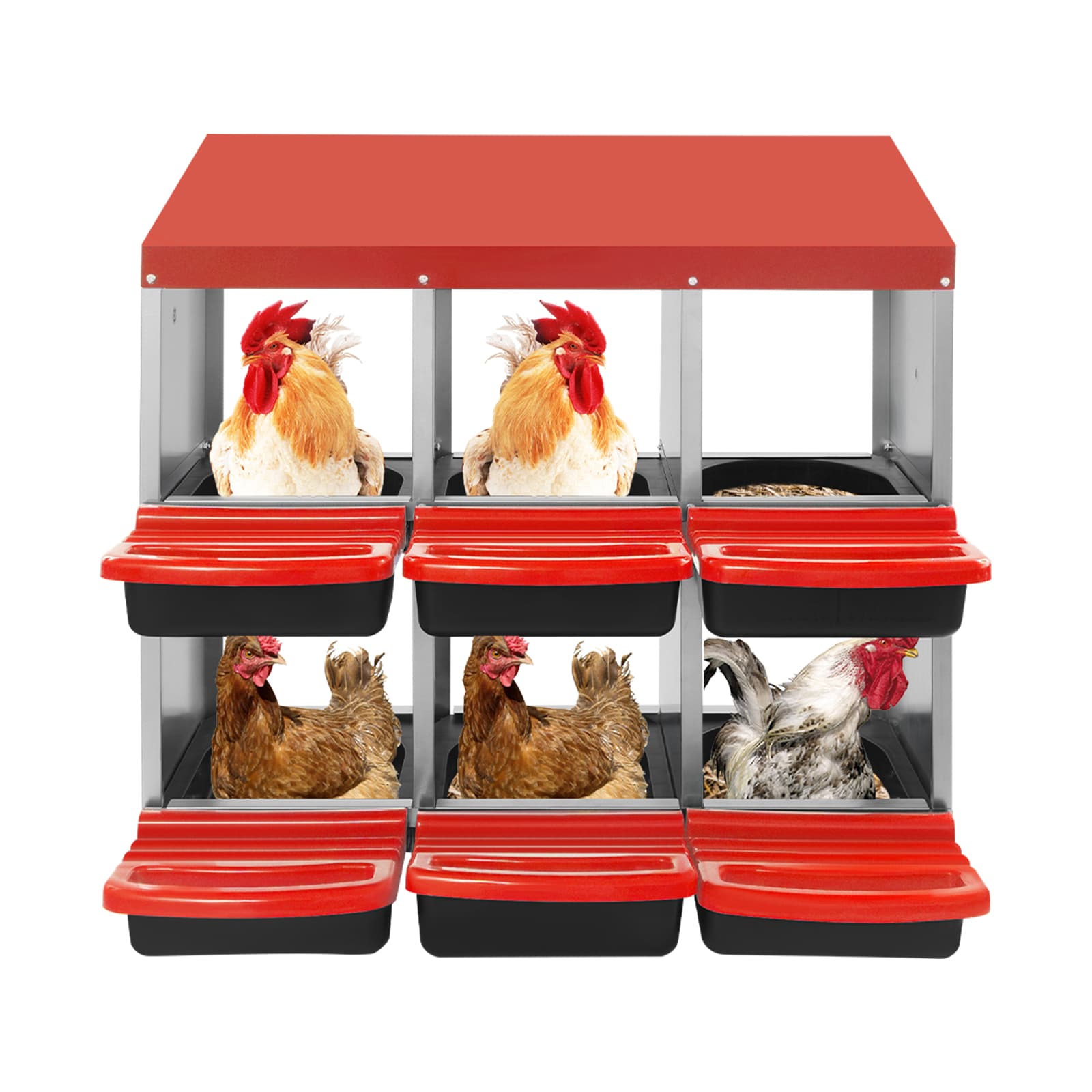 6-grid laying hen nesting box red Chicken Nesting Box, Laying Nest, Nesting Box  waterproof, scratch resistance, strong pressure resistance