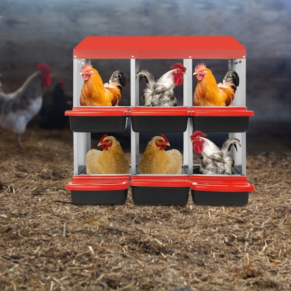 6-grid laying hen nesting box red Chicken Nesting Box, Laying Nest, Nesting Box  waterproof, scratch resistance, strong pressure resistance