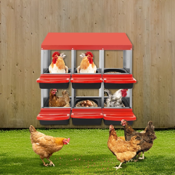 6-grid laying hen nesting box red Chicken Nesting Box, Laying Nest, Nesting Box  waterproof, scratch resistance, strong pressure resistance