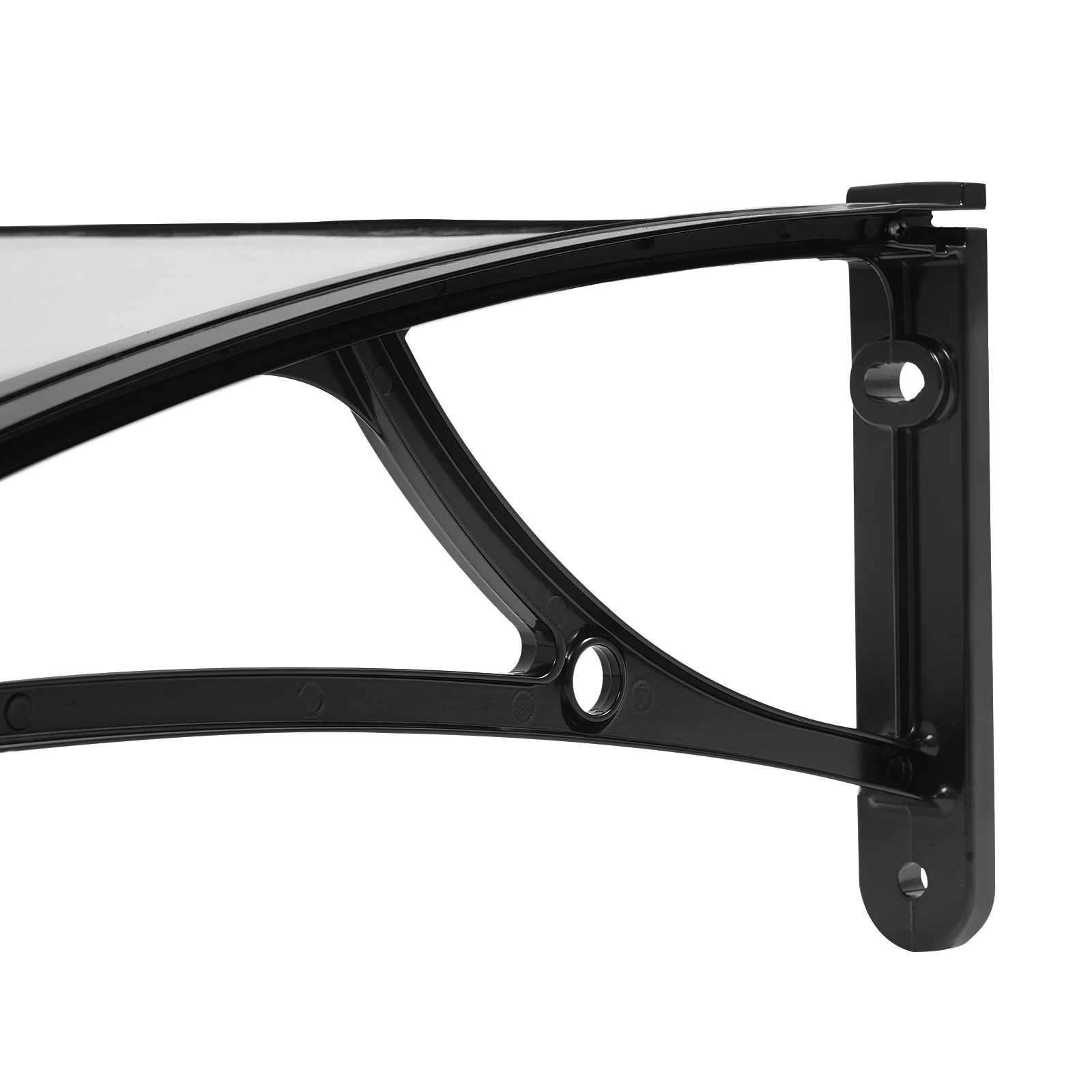 80×80cm Window Door Awning, Exterior Window Awning, Large Sink Window Awning - Black Bracket + Transparent Shed 80×80cm Window Door Awning, Exterior Window Awning, Large Sink Window Awning - Black Bracket + Transparent Shed