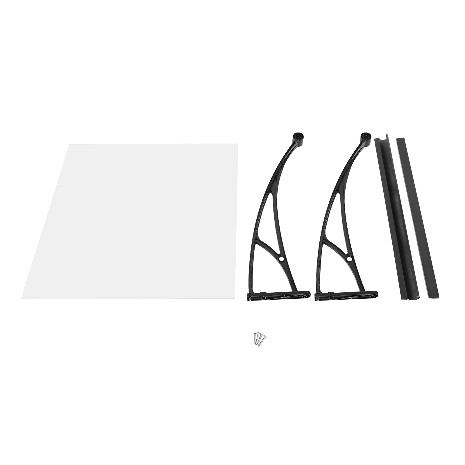 80×80cm Window Door Awning, Exterior Window Awning, Large Sink Window Awning - Black Bracket + Transparent Shed 80×80cm Window Door Awning, Exterior Window Awning, Large Sink Window Awning - Black Bracket + Transparent Shed