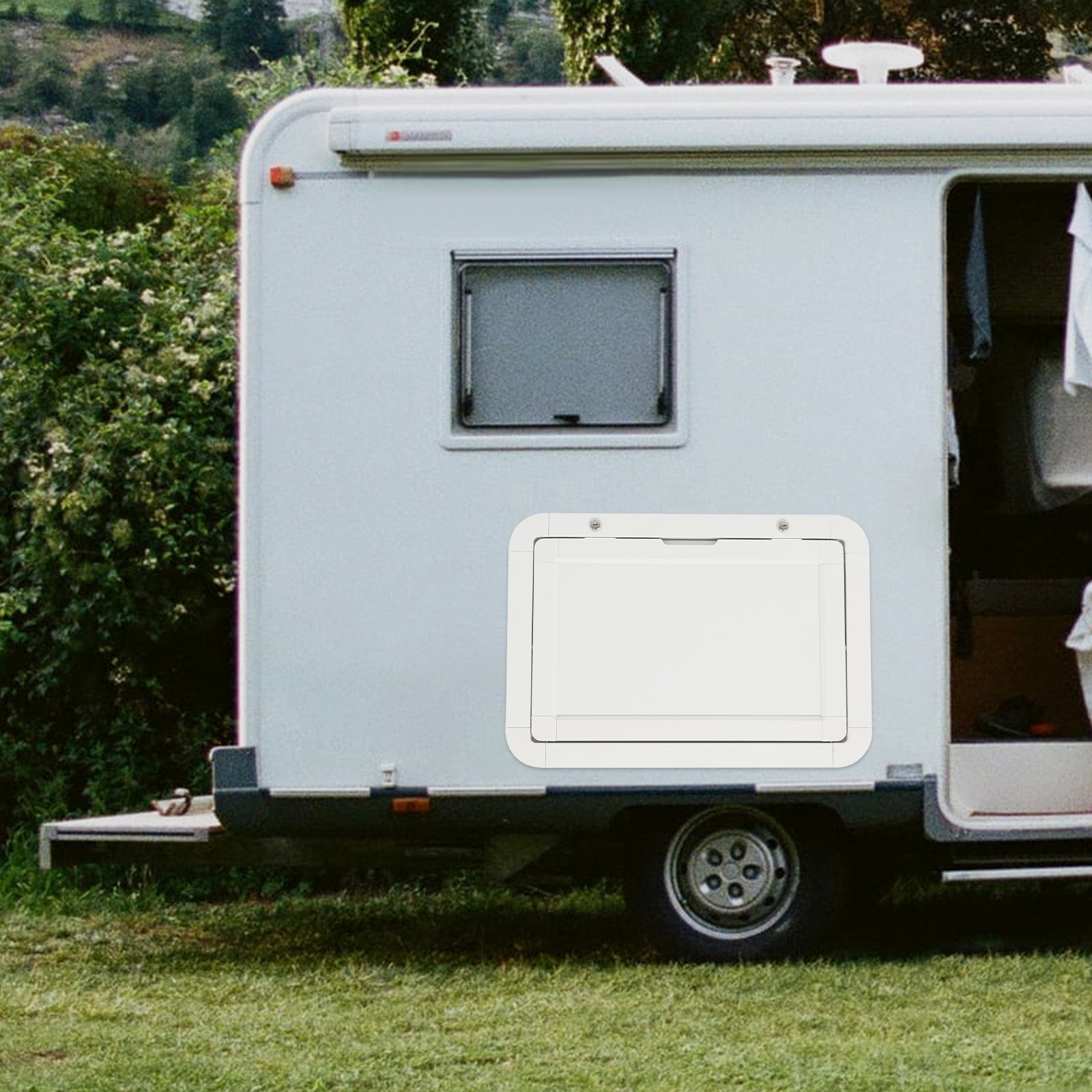 Foldable Aluminum RV Picnic Table-White Foldable Aluminum RV Picnic Table-White