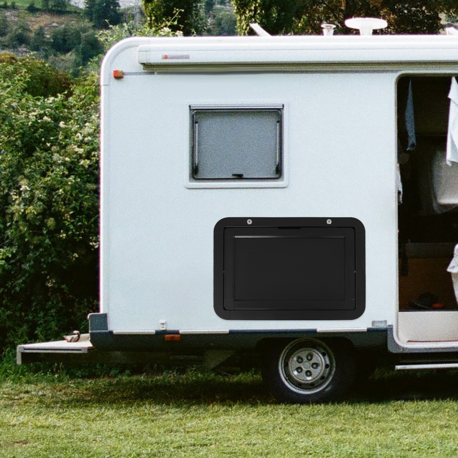 Foldable Aluminum RV Picnic Table-Black Foldable Aluminum RV Picnic Table-Black