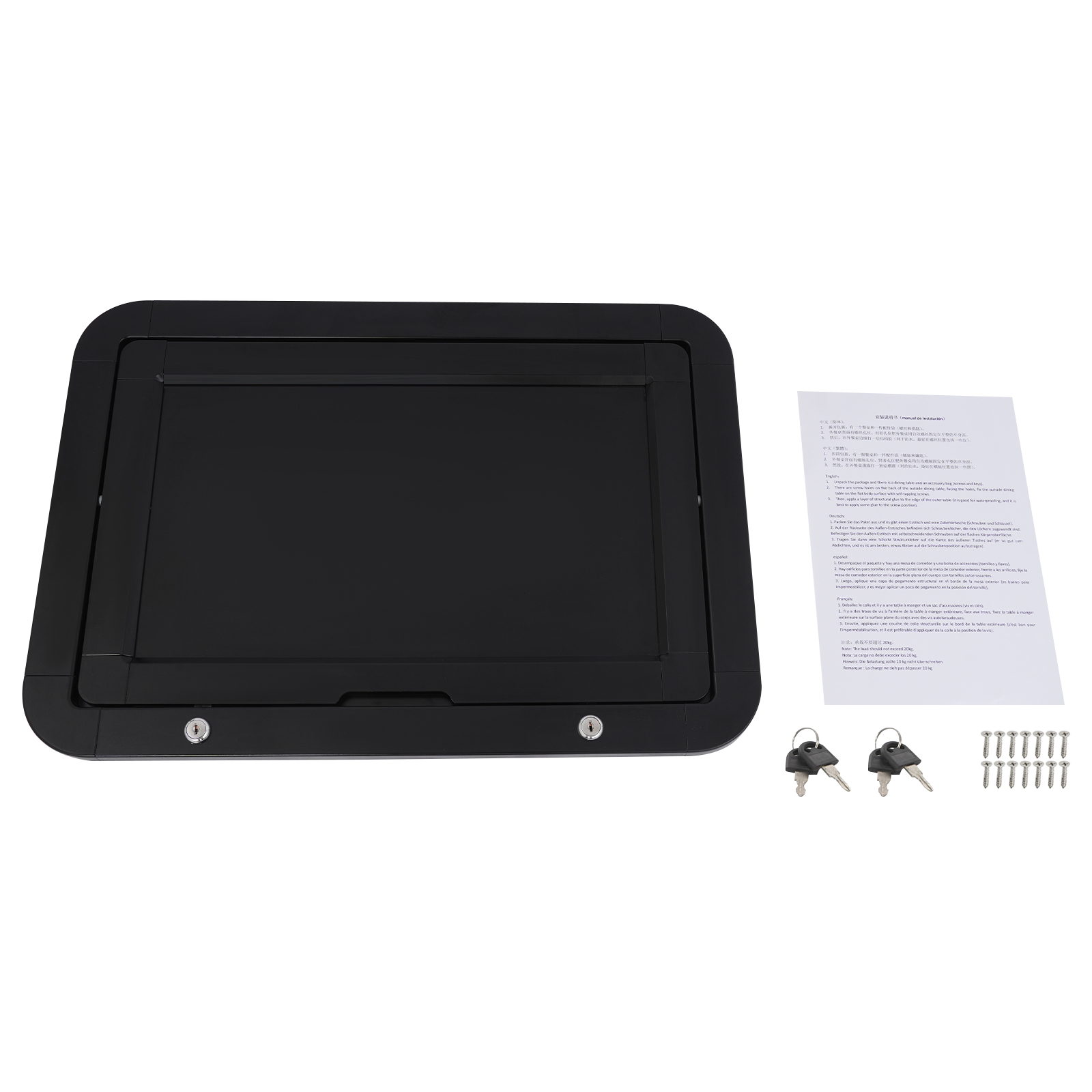 Foldable Aluminum RV Picnic Table-Black Foldable Aluminum RV Picnic Table-Black