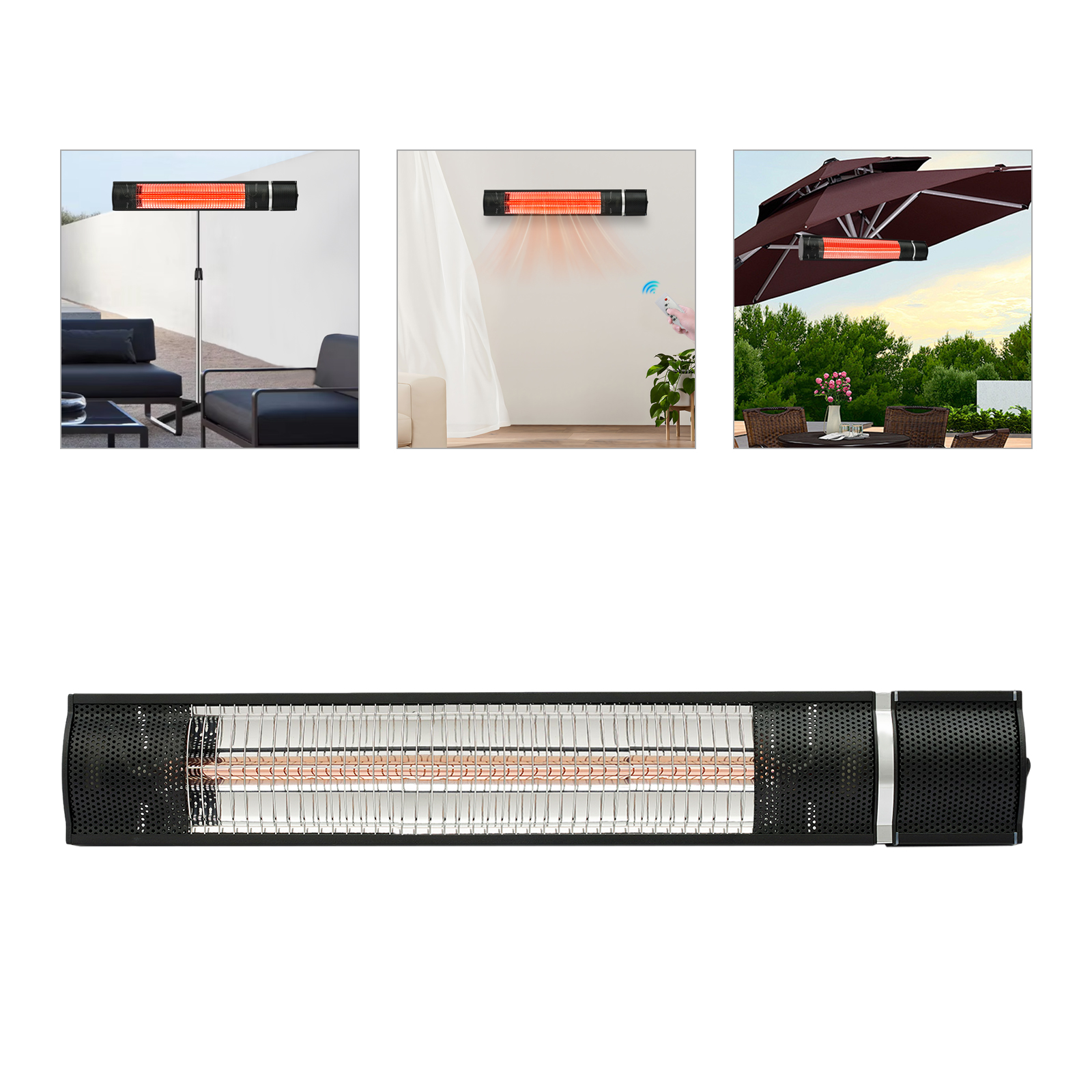 Outdoor far infrared wall mounted waterproof heater - black Outdoor far infrared wall mounted waterproof heater - black