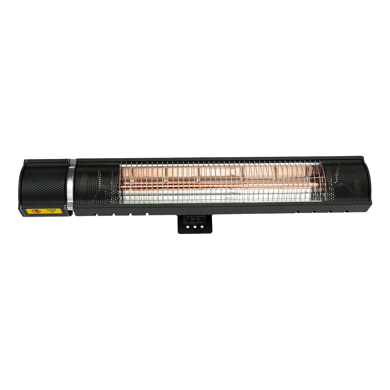 Outdoor far infrared wall mounted waterproof heater - black