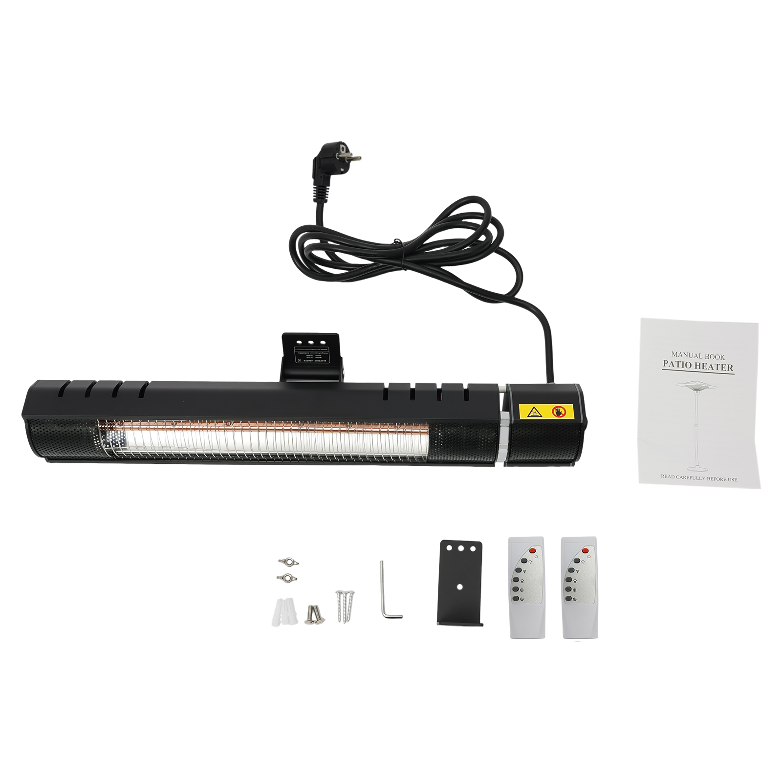Outdoor far infrared wall mounted waterproof heater - black Outdoor far infrared wall mounted waterproof heater - black