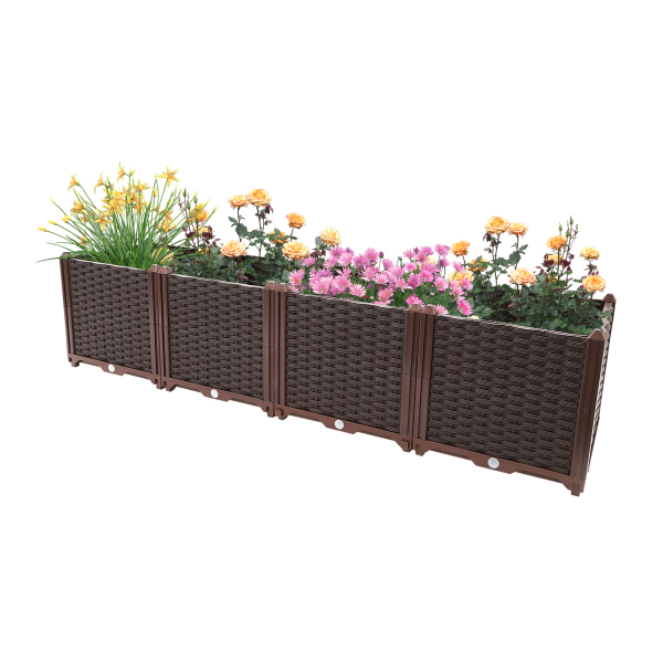 Single Row Quadruple Deepen Garden Plastic Planter Box Raised Garden Bed  Large Planter Box Raised Garden