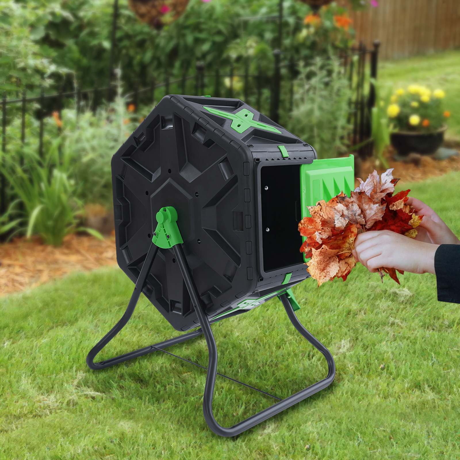 70L Tumbling Composter, Rotating Compost Bin, Single Chamber Compost Bin 70L Tumbling Composter, Rotating Compost Bin, Single Chamber Compost Bin