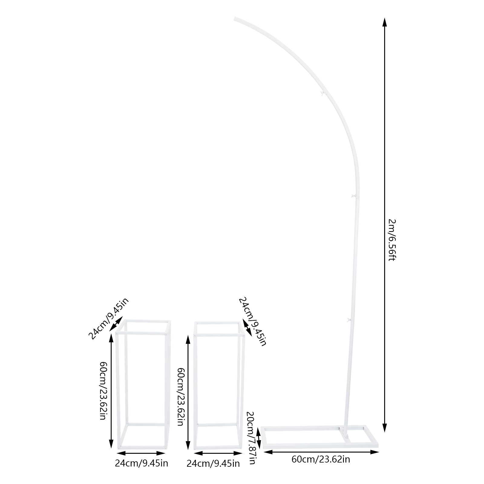 Set of 3, Wedding arch, Wedding centerpieces, Metal flower vase, Load capacity of each stand: 10kg, White Set of 3, Wedding arch, Wedding centerpieces, Metal flower vase, Load capacity of each stand: 10kg, White