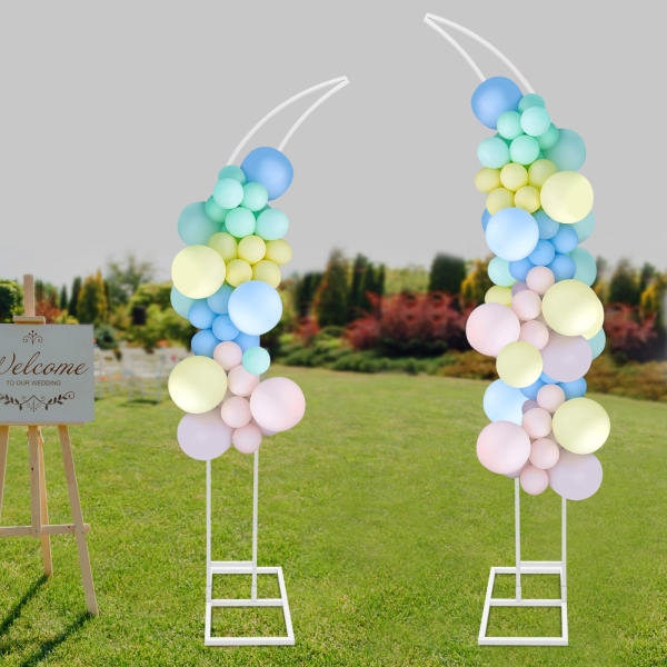 Wedding Arched Bracket Arch Backdrop Stand for Ceremony and Party 2 PCS Curved Wedding Stands For Weddings Birthday Parties White