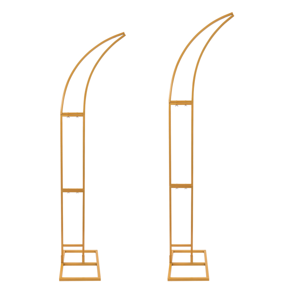 Wedding Arched Bracket Arch Backdrop Stand for Ceremony and Party 2 PCS Curved Wedding Stands For Weddings Birthday Parties Gold Wedding Arched Bracket Arch Backdrop Stand for Ceremony and Party 2 PCS Curved Wedding Stands For Weddings Birthday Parties Gold