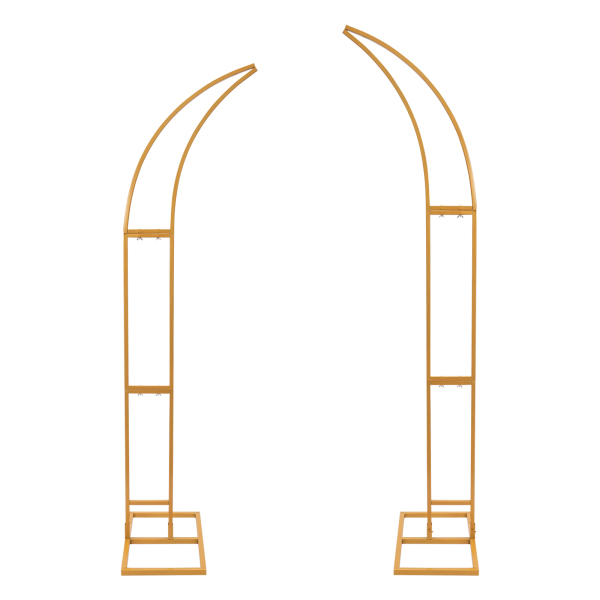 Wedding Arched Bracket Arch Backdrop Stand for Ceremony and Party 2 PCS Curved Wedding Stands For Weddings Birthday Parties Gold