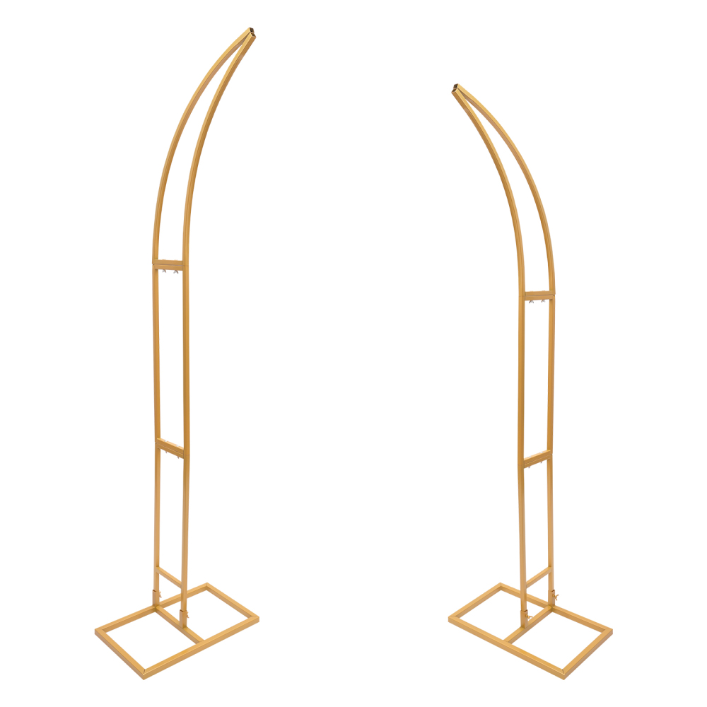Wedding Arched Bracket Arch Backdrop Stand for Ceremony and Party 2 PCS Curved Wedding Stands For Weddings Birthday Parties Gold