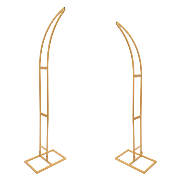 Wedding Arched Bracket Arch Backdrop Stand for Ceremony and Party 2 PCS Curved Wedding Stands For Weddings Birthday Parties Gold Wedding Arched Bracket Arch Backdrop Stand for Ceremony and Party 2 PCS Curved Wedding Stands For Weddings Birthday Parties Gold