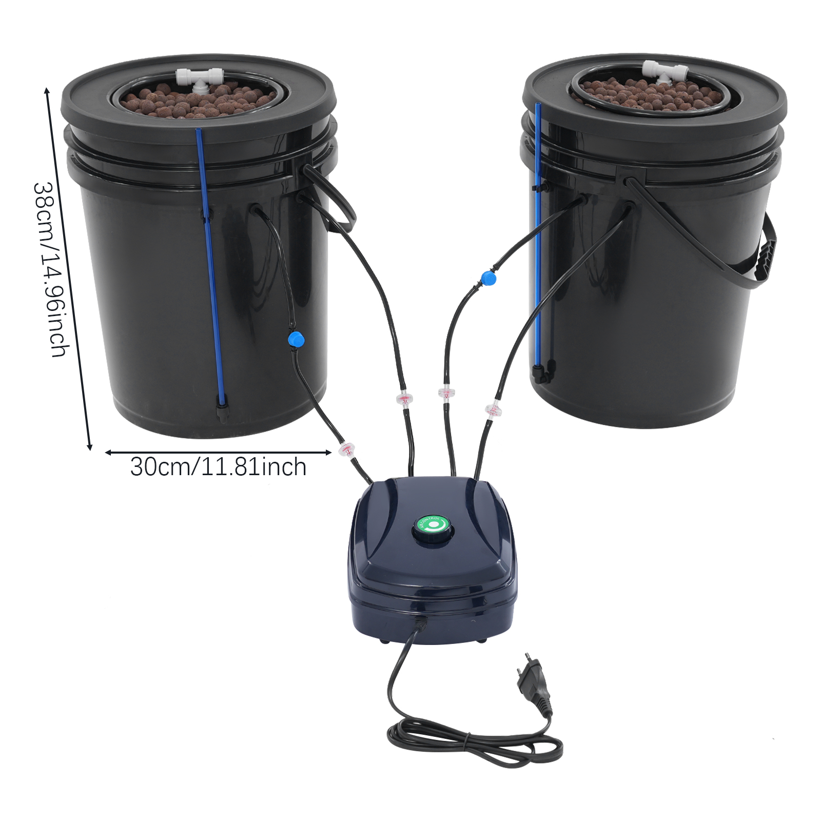 2pcs Hydroponic Cultivation System, 5-Gallon Deep Water Culture with Air Pump, Mechanism of Deep Water Cultivation
