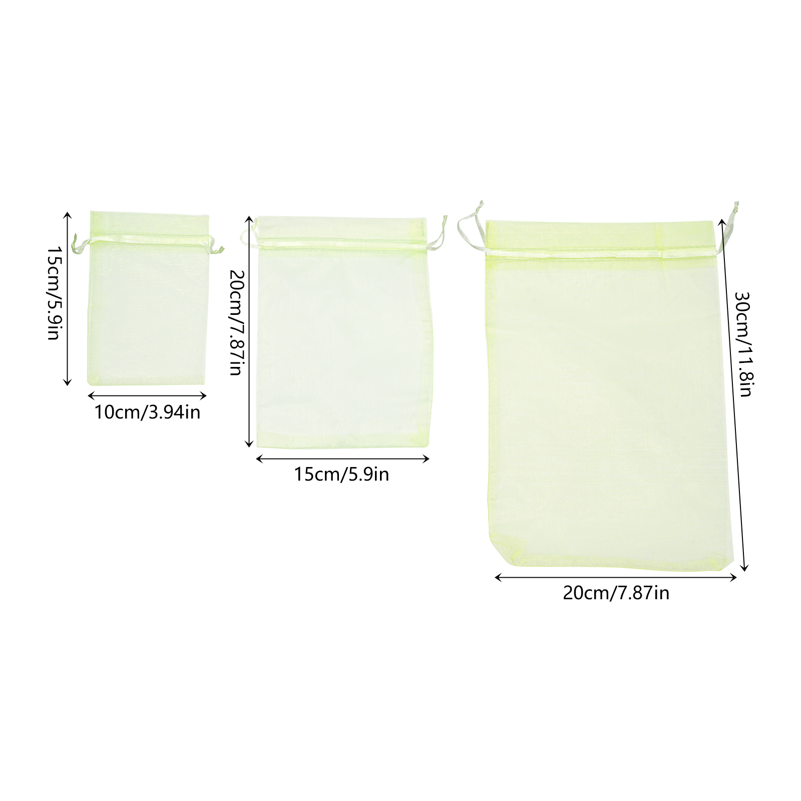 300 pcs., Fruit protection bags, Drawstring garden net bags, Fruit net bags, Green 300 pcs., Fruit protection bags, Drawstring garden net bags, Fruit net bags, Green