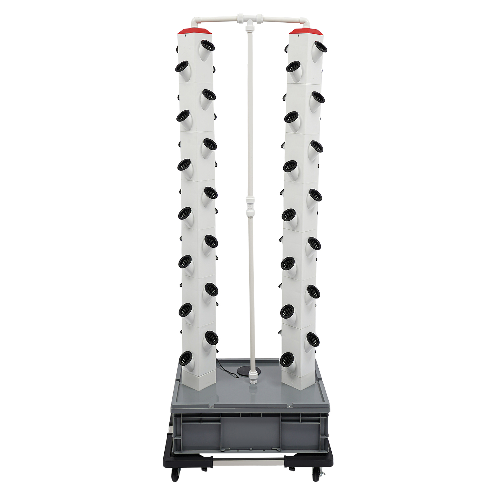 Growing Tower 56-Plant Hydroponic Outdoor Indoor Vertical Garden Smart Garden Kit Hydroponics Growing Tower Used On Balconies Gardens Grey Base