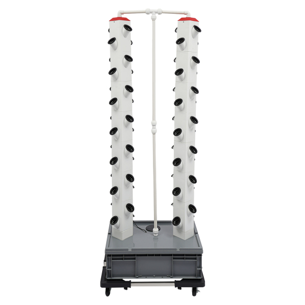 Growing Tower 56-Plant Hydroponic Outdoor Indoor Vertical Garden Smart Garden Kit Hydroponics Growing Tower Used On Balconies Gardens Grey Base