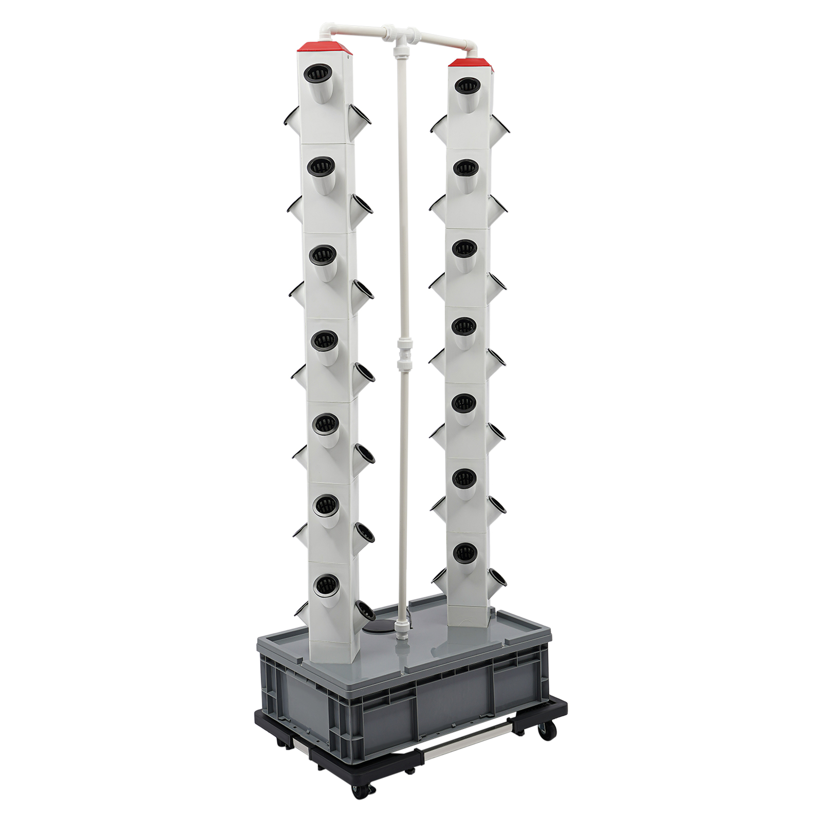 Growing Tower 56-Plant Hydroponic Outdoor Indoor Vertical Garden Smart Garden Kit Hydroponics Growing Tower Used On Balconies Gardens Grey Base Growing Tower 56-Plant Hydroponic Outdoor Indoor Vertical Garden Smart Garden Kit Hydroponics Growing Tower Used On Balconies Gardens Grey Base