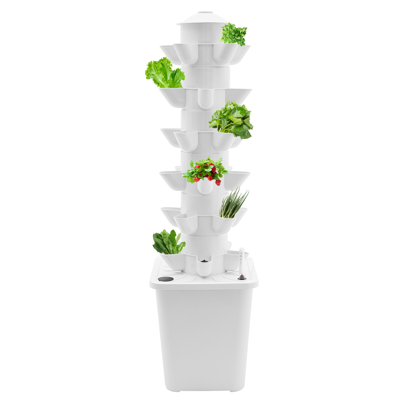 30 Holes Hydroponics Vertical Growing Kit, Hydroponic Growing Kit, Vertical Plant-Growing Kit - White Water Tank