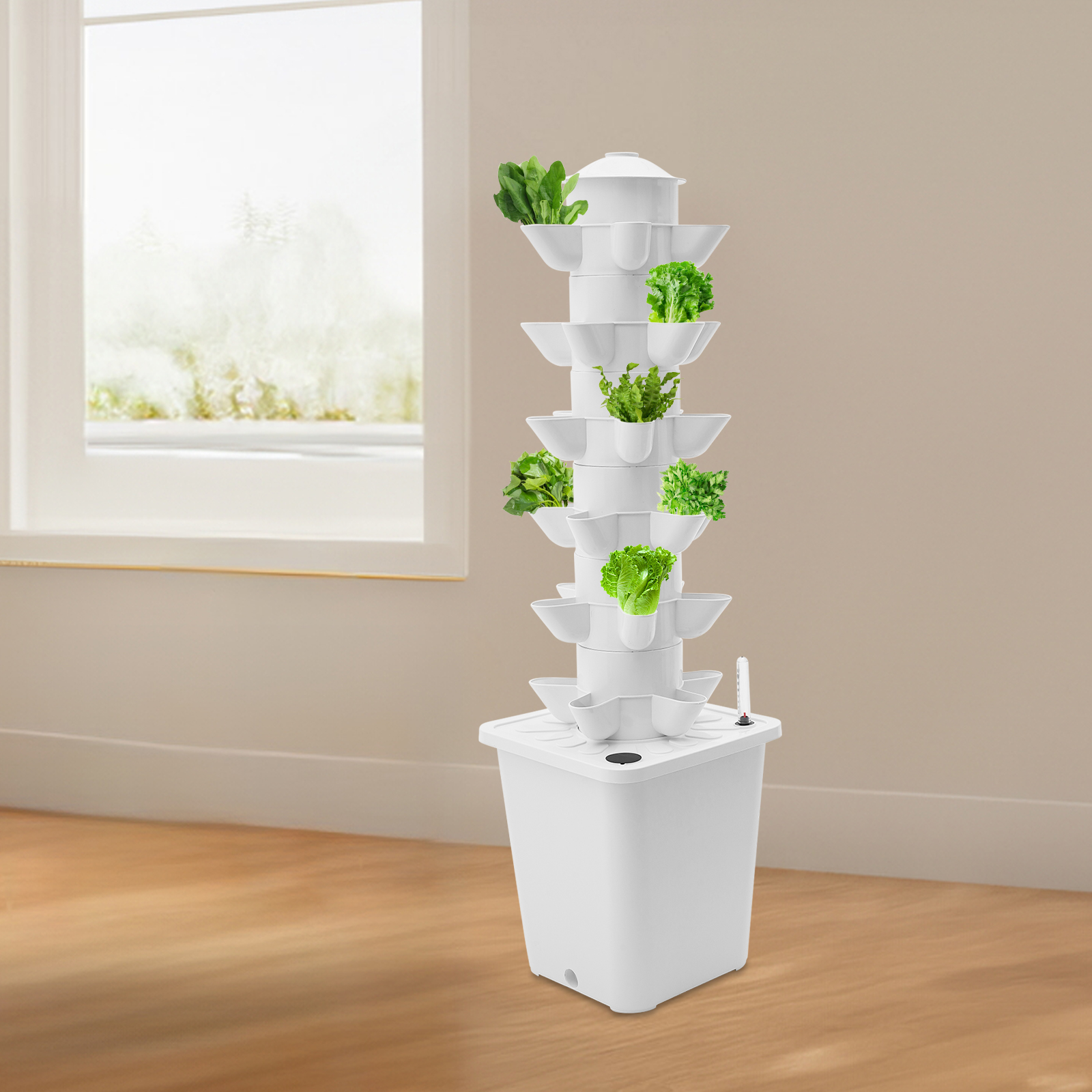 30 Holes Hydroponics Vertical Growing Kit, Hydroponic Growing Kit, Vertical Plant-Growing Kit - White Water Tank 30 Holes Hydroponics Vertical Growing Kit, Hydroponic Growing Kit, Vertical Plant-Growing Kit - White Water Tank