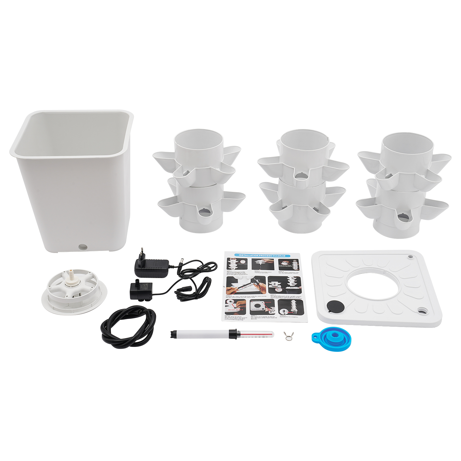 30 Holes Hydroponics Vertical Growing Kit, Hydroponic Growing Kit, Vertical Plant-Growing Kit - White Water Tank 30 Holes Hydroponics Vertical Growing Kit, Hydroponic Growing Kit, Vertical Plant-Growing Kit - White Water Tank