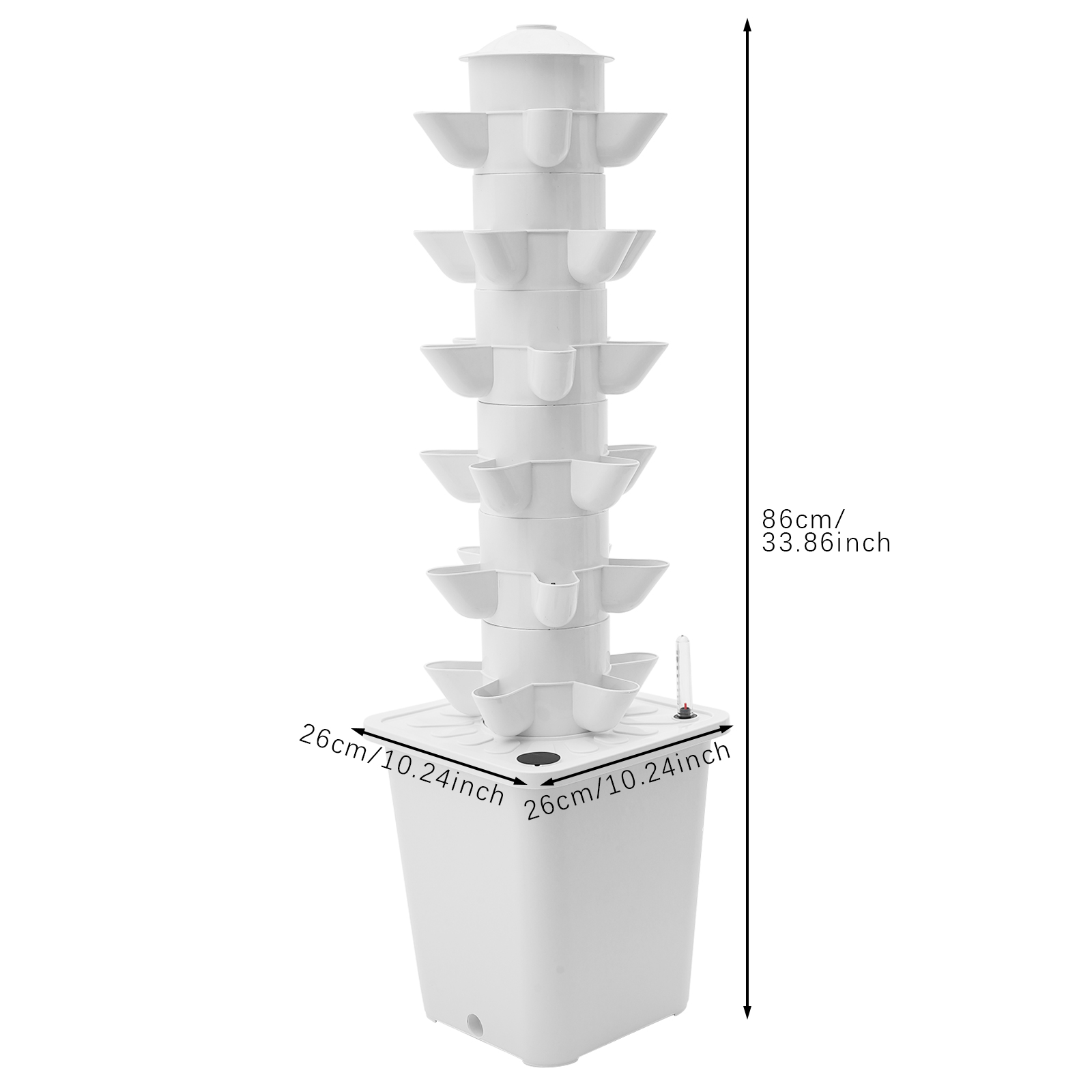 30 Holes Hydroponics Vertical Growing Kit, Hydroponic Growing Kit, Vertical Plant-Growing Kit - White Water Tank