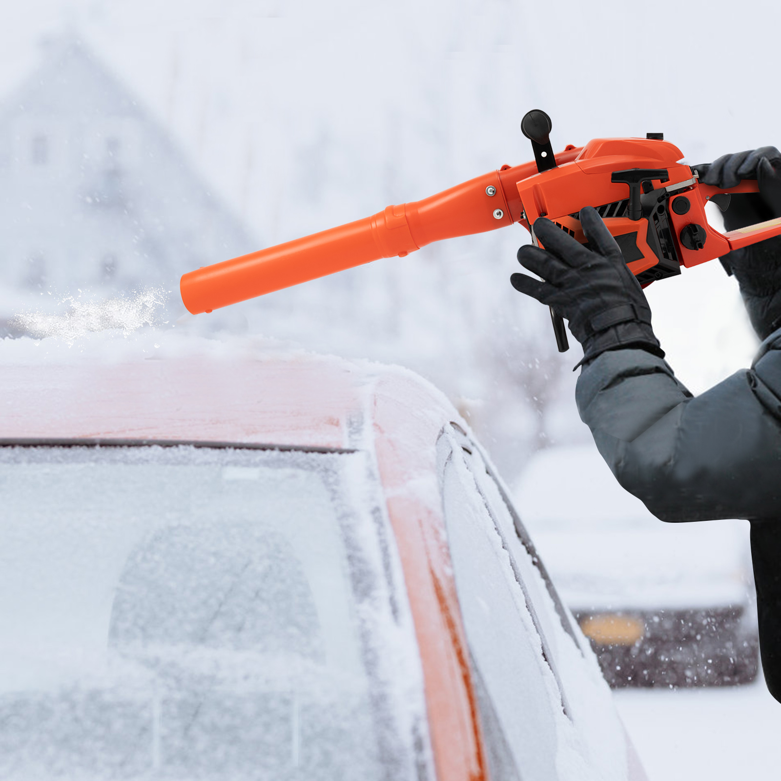 CNCEST Snow Blower 2-stroke Petrol Blower Portable Snow Blower For Mountain Forest Fire Extinguishing Leaf Removal Orange
