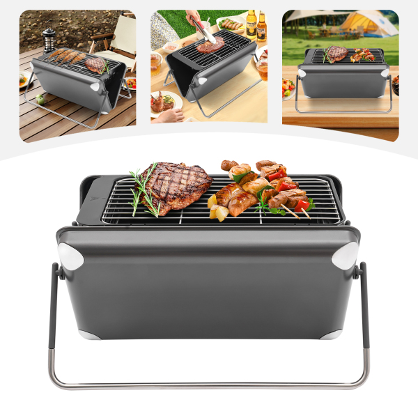 Portable Camping Stove Charcoal & Gas 2-in-1 Portable Camping Grill 2-in-1 Portable Camping Stove Suitable For Outdoor Cooking Grilling Picnics