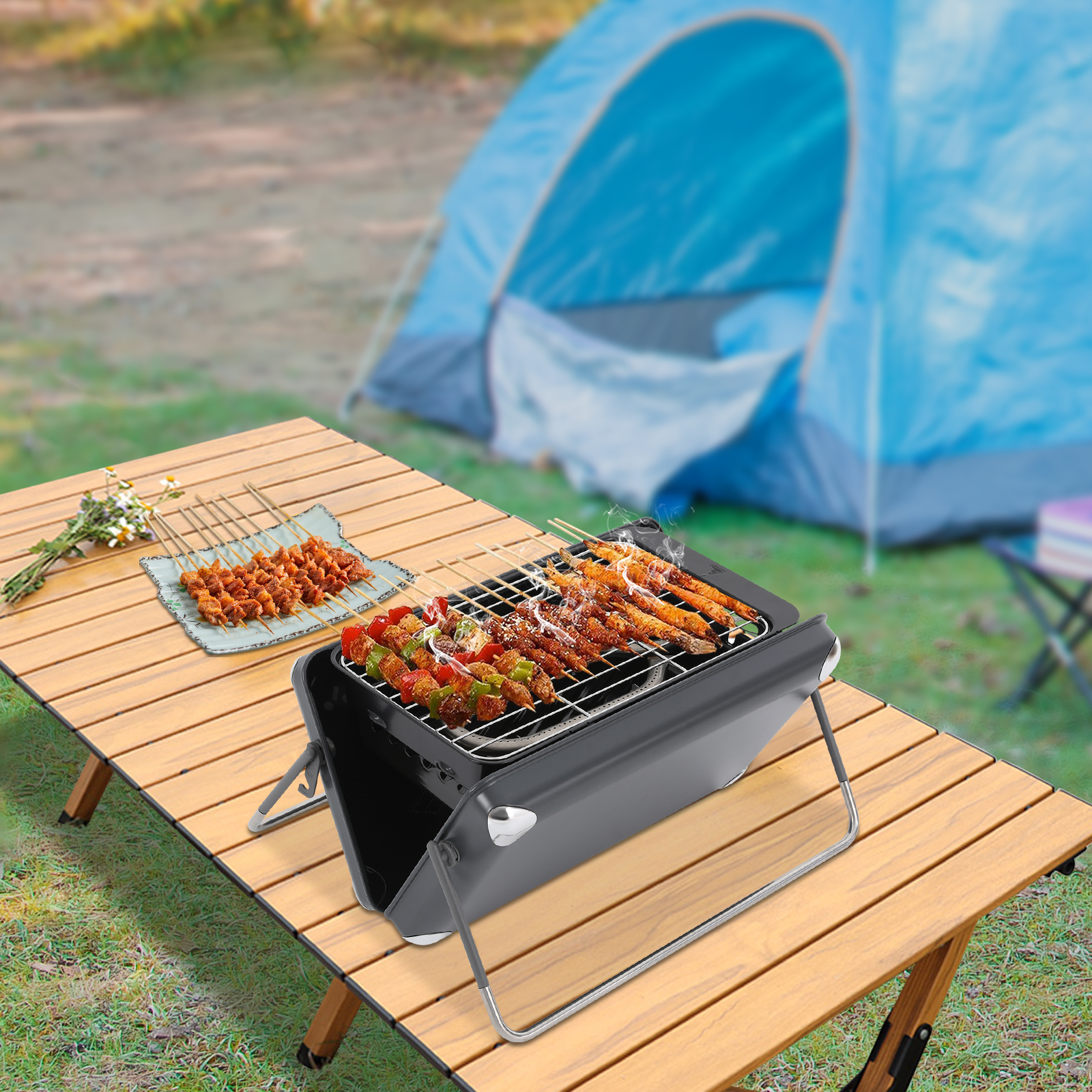 Carbon Gas 2 in 1 Outdoor Barbecue Grill, Portable Barbecue Grill, Barbecue Grill for Outdoor Camping Backyard Carbon Gas 2 in 1 Outdoor Barbecue Grill, Portable Barbecue Grill, Barbecue Grill for Outdoor Camping Backyard